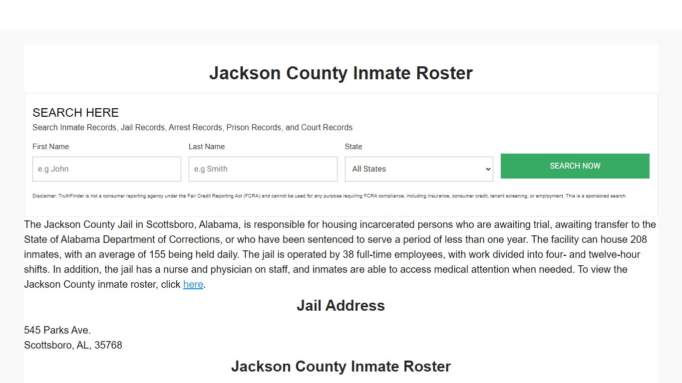 Jackson County Inmate Roster
